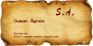Suman Ágnes névjegykártya